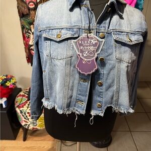 Denim&Co Blue Frayed Hem Jean Jacket